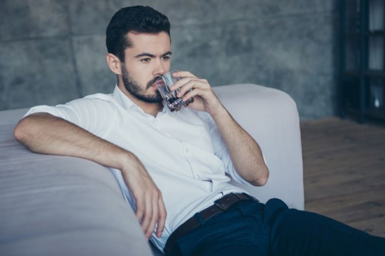 elegant man drinking